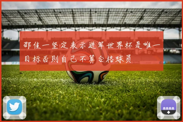 邵佳一坚定表示进军世界杯是唯一目标否则自己不算合格球员